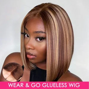 Ocean Wave Glueless Wig 6x4 HD Lace Front Wig Pre Cut Pre Plucked Wavy Human Hair Wig